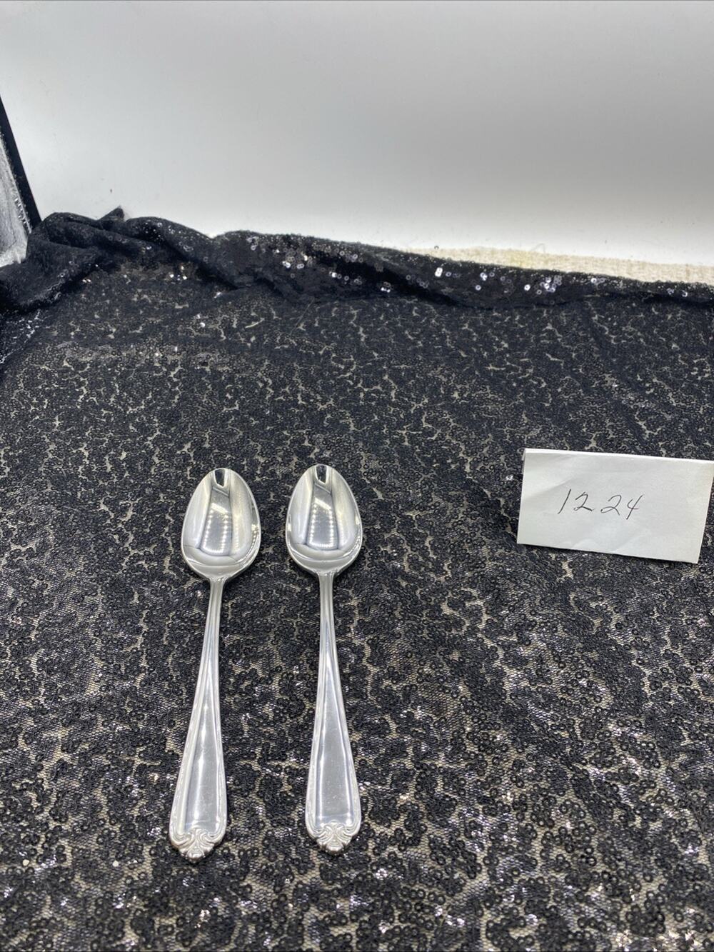 2 Wallace Silversmiths 18/8 Dinner Spoons Stainless Flatware 6”